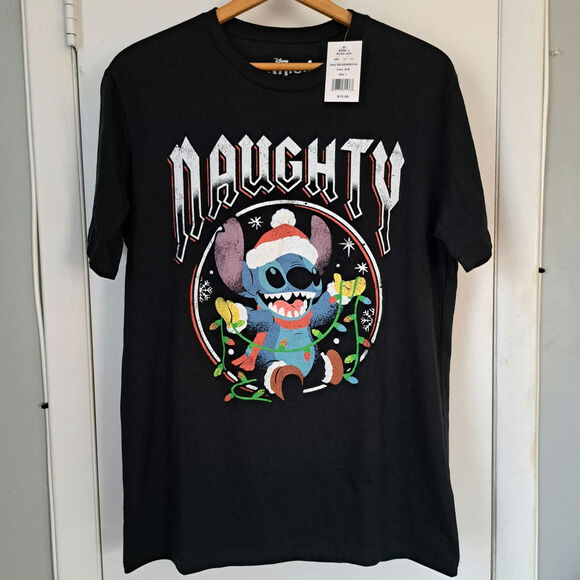 Disney Other - Disney's Lilo & Stitch Naughty Men's Graphic Crew Neck Tee NWT Large